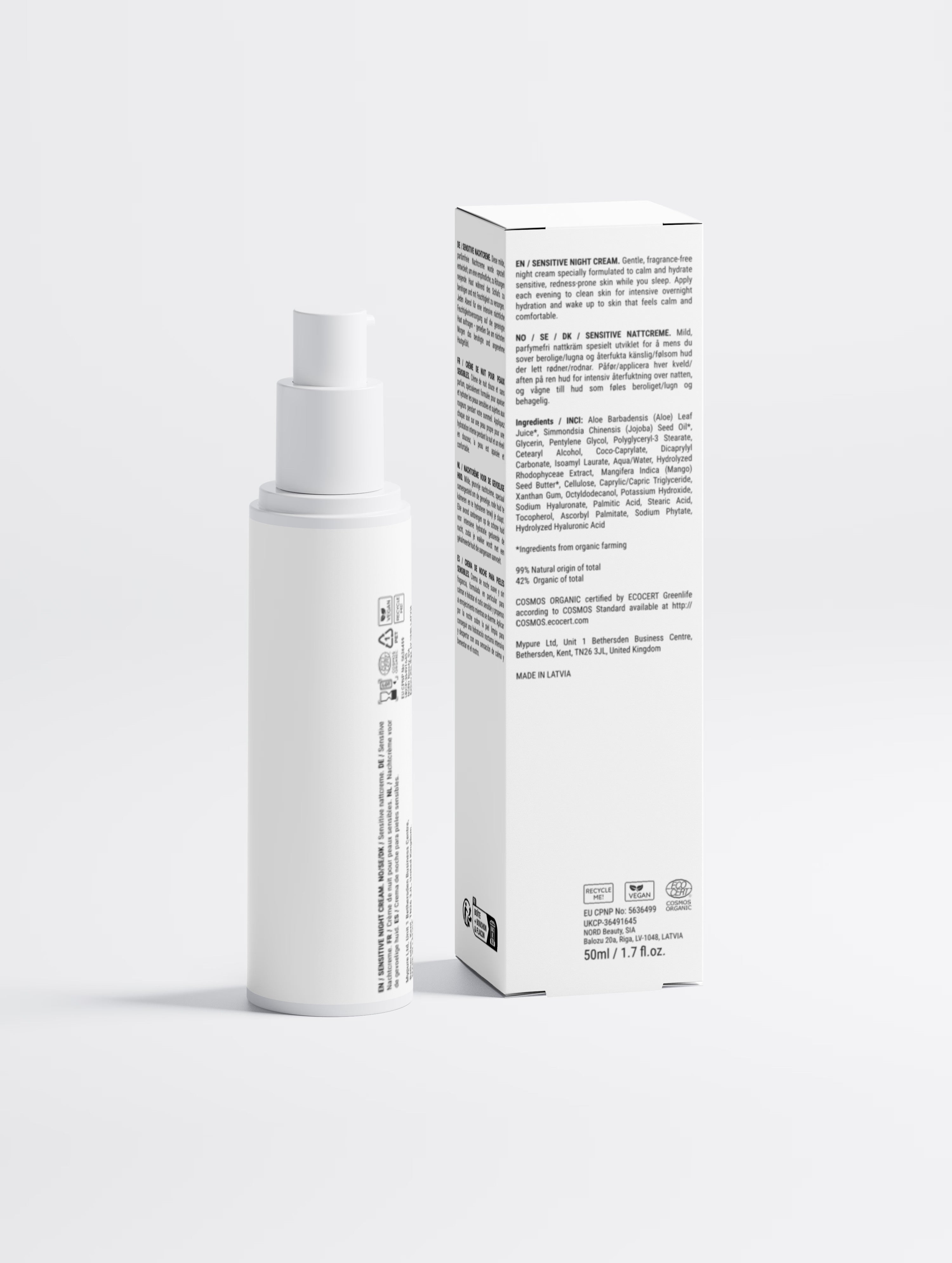 Sensitive Skin Overnight Cream, Fragrance Free